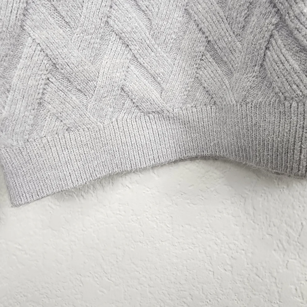Evolution Mockneck Gray Soft Cozy Sweater Size L